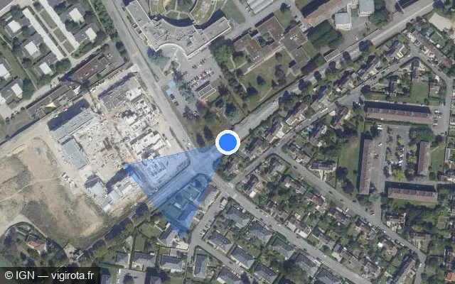 Vue satellite de l'emplacement du radar de feu rouge à Plaisir