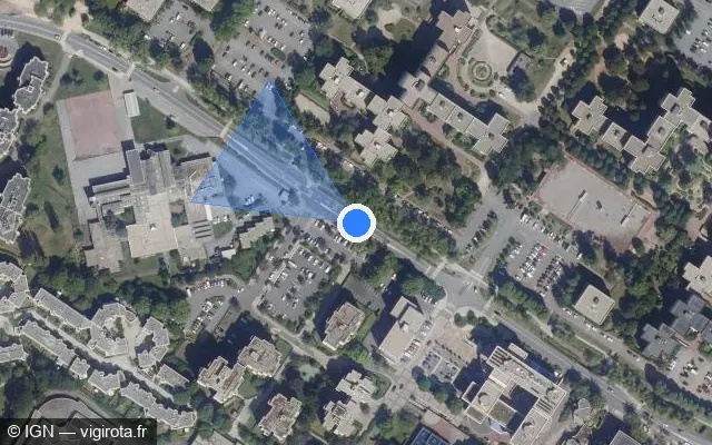 Vue satellite de l'emplacement du radar de feu rouge à Élancourt