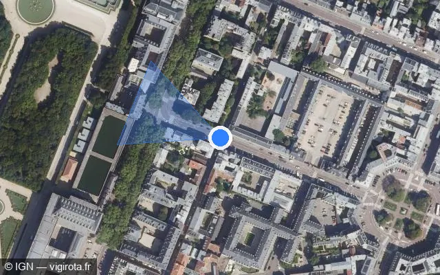Vue satellite de l'emplacement du radar de feu rouge à Versailles