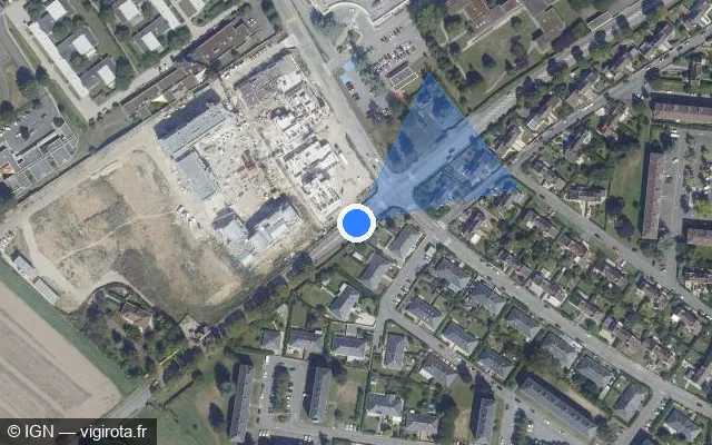 Vue satellite de l'emplacement du radar de feu rouge à Plaisir