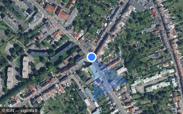 Vue satellite de l'emplacement du radar de feu rouge à Longueau