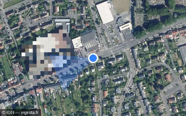 Vue satellite de l'emplacement du radar de feu rouge à Rivery