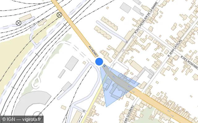 Vue plan de l'emplacement du radar de feu rouge à Longueau