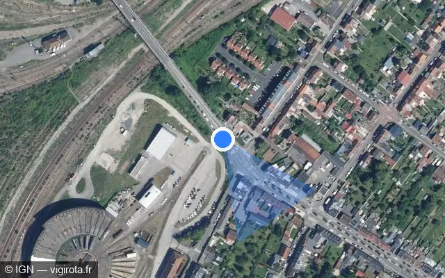 Vue satellite de l'emplacement du radar de feu rouge à Longueau