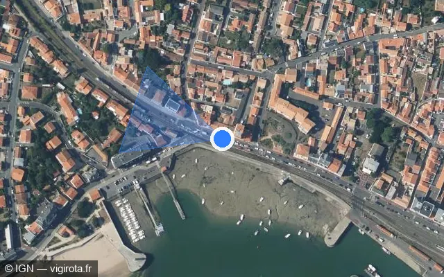 Vue satellite de l'emplacement du radar de feu rouge à Saint-Gilles-Croix-de-Vie
