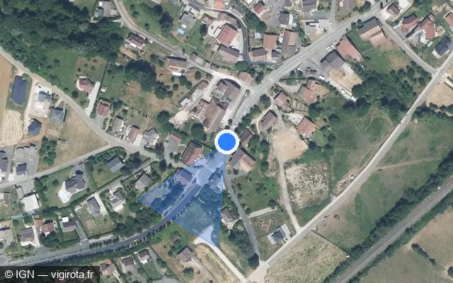 Vue satellite de l'emplacement du radar de feu rouge à Argiésans