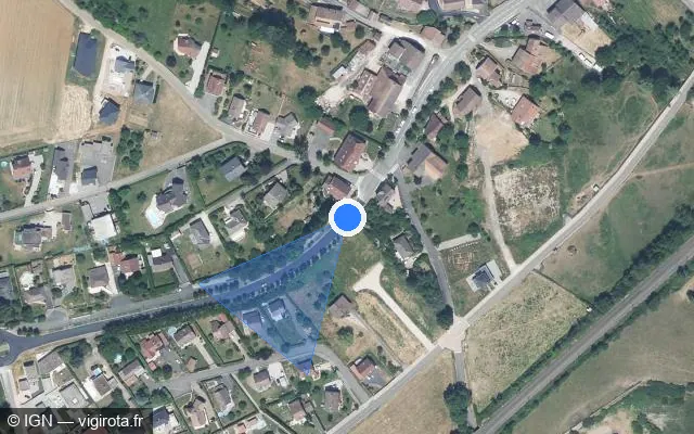 Vue satellite de l'emplacement du radar de feu rouge à Argiésans