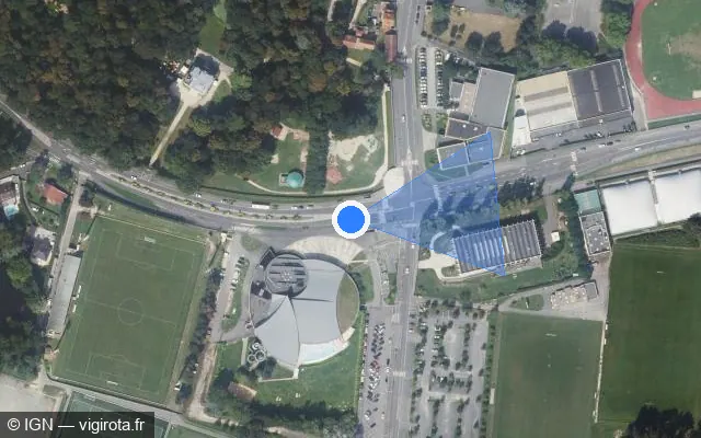Vue satellite de l'emplacement du radar de feu rouge à Sainte-Geneviève-des-Bois