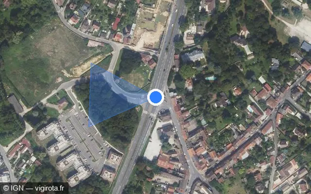 Vue satellite de l'emplacement du radar de feu rouge à Montlhéry