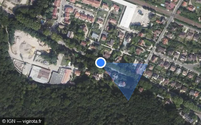 Vue satellite de l'emplacement du radar de feu rouge à Bièvres