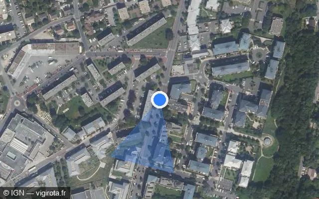 Vue satellite de l'emplacement du radar de feu rouge à Corbeil-Essonnes