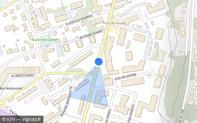 Vue plan de l'emplacement du radar de feu rouge à Corbeil-Essonnes