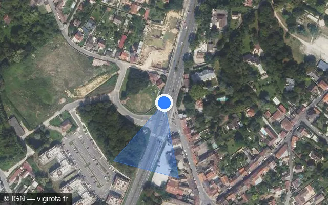 Vue satellite de l'emplacement du radar de feu rouge à Montlhéry