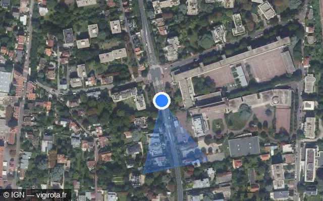 Vue satellite de l'emplacement du radar de feu rouge à Saint-Cloud
