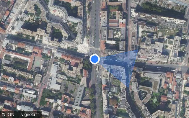 Vue satellite de l'emplacement du radar de feu rouge à Montrouge