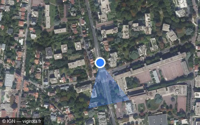 Vue satellite de l'emplacement du radar de feu rouge à Saint-Cloud