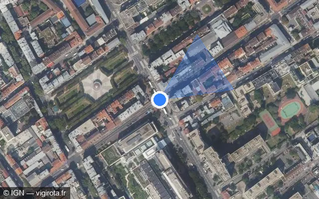 Vue satellite de l'emplacement du radar de feu rouge à Clichy