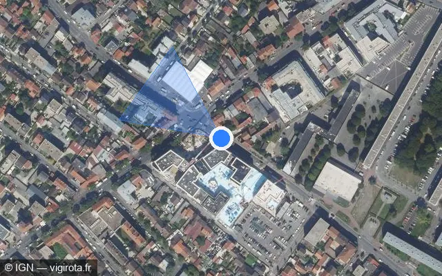 Vue satellite de l'emplacement du radar de feu rouge à Drancy
