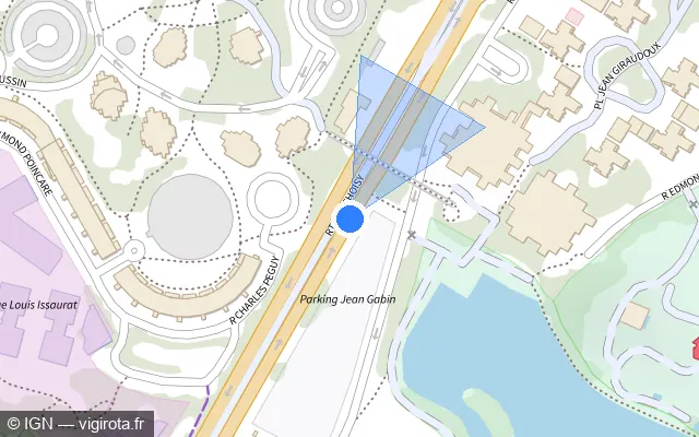 Vue plan de l'emplacement du radar de feu rouge à Créteil