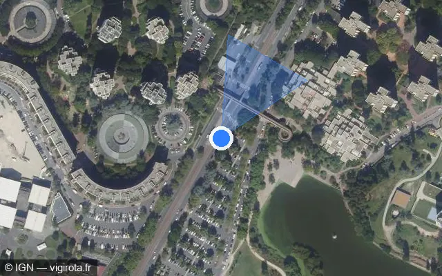Vue satellite de l'emplacement du radar de feu rouge à Créteil