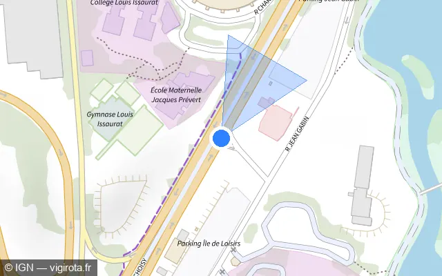 Vue plan de l'emplacement du radar de feu rouge à Créteil