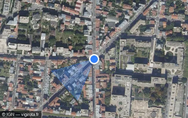 Vue satellite de l'emplacement du radar de feu rouge à Vincennes