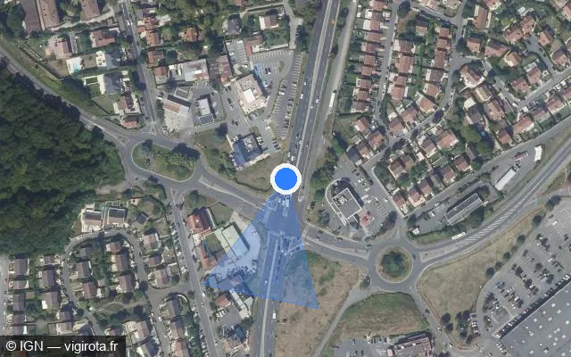 Vue satellite de l'emplacement du radar de feu rouge à Groslay