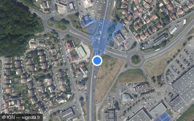 Vue satellite de l'emplacement du radar de feu rouge à Groslay