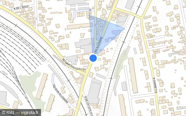 Vue plan de l'emplacement du radar de feu rouge à Argenteuil