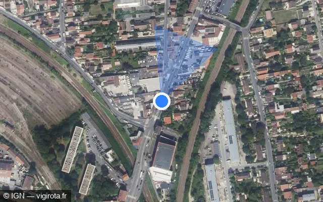 Vue satellite de l'emplacement du radar de feu rouge à Argenteuil