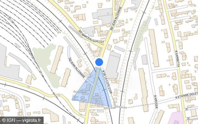 Vue plan de l'emplacement du radar de feu rouge à Argenteuil