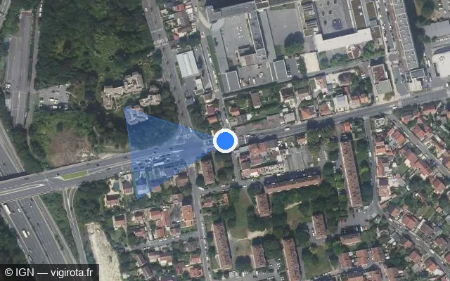 Vue satellite de l'emplacement du radar de feu rouge à Saint-Gratien