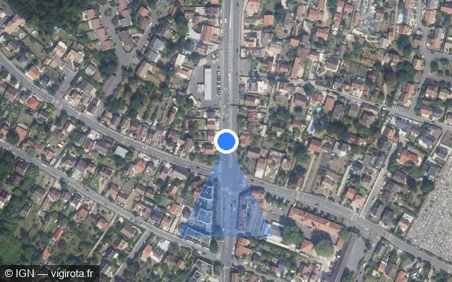 Vue satellite de l'emplacement du radar de feu rouge à Montigny-lès-Cormeilles
