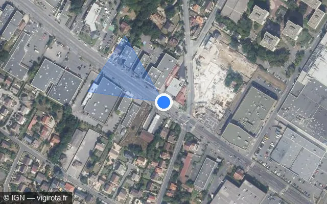 Vue satellite de l'emplacement du radar de feu rouge à Montigny-lès-Cormeilles