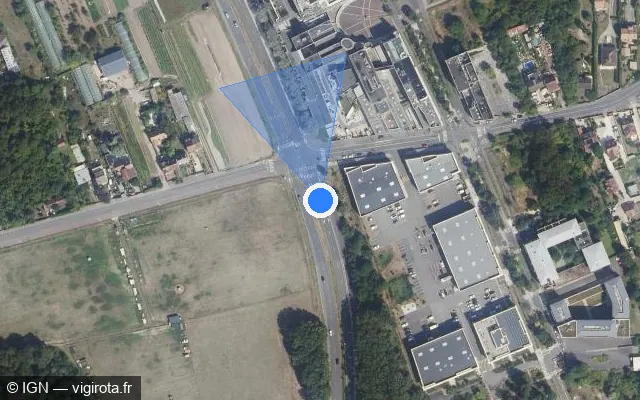 Vue satellite de l'emplacement du radar de feu rouge à Neuville-sur-Oise
