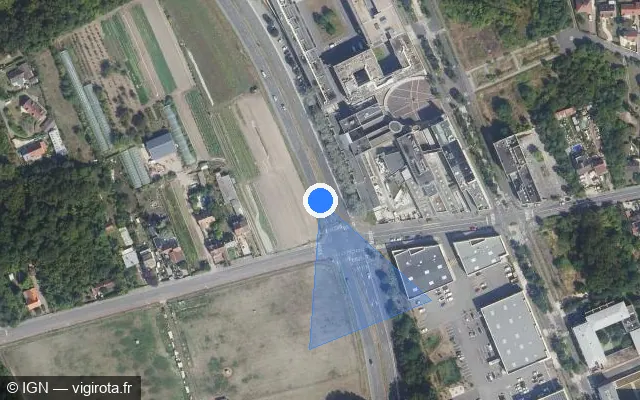 Vue satellite de l'emplacement du radar de feu rouge à Neuville-sur-Oise