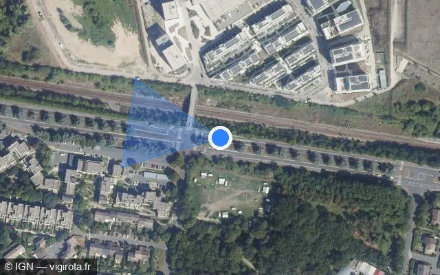 Vue satellite de l'emplacement du radar de feu rouge à Cergy