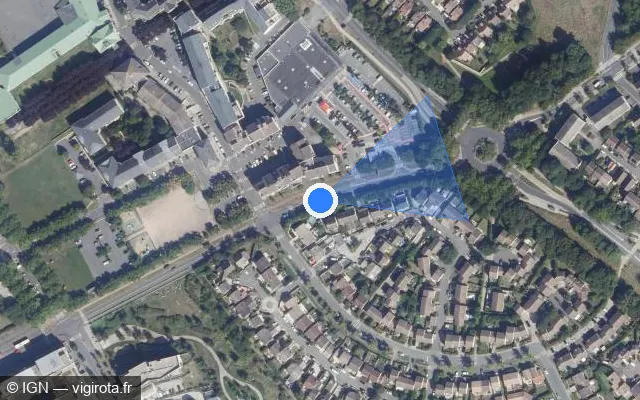 Vue satellite de l'emplacement du radar de feu rouge à Jouy-le-Moutier