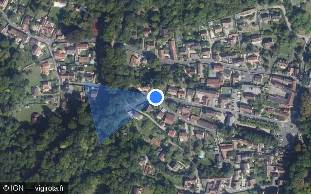 Vue satellite de l'emplacement du radar de feu rouge à Vauréal