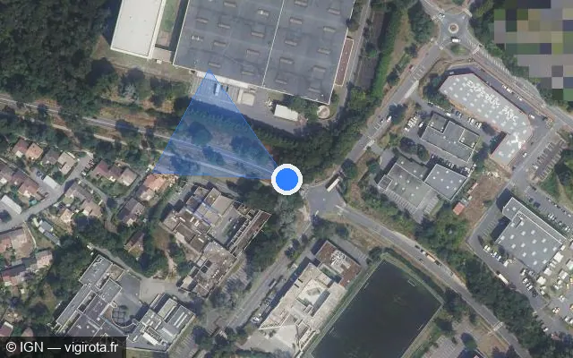 Vue satellite de l'emplacement du radar de feu rouge à Éragny-sur-Oise