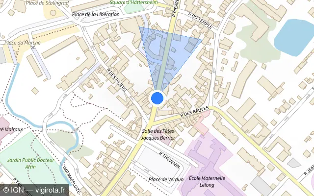 Vue plan de l'emplacement du radar de feu rouge à Sarcelles