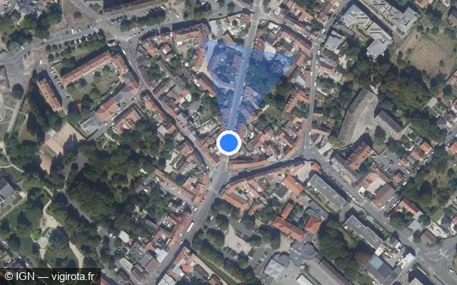 Vue satellite de l'emplacement du radar de feu rouge à Sarcelles