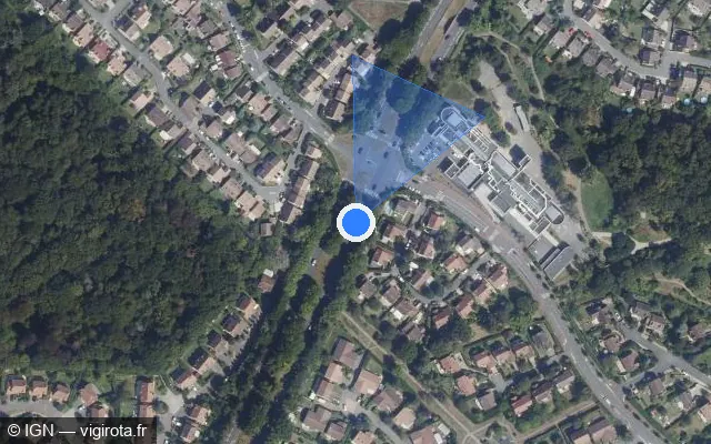 Vue satellite de l'emplacement du radar de feu rouge à Courdimanche
