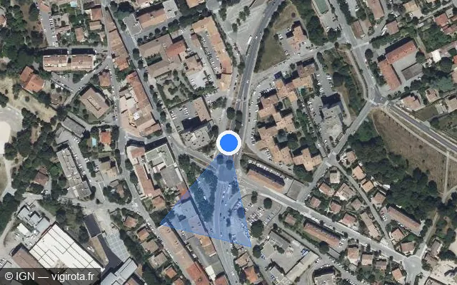 Vue satellite de l'emplacement du radar tourelle à Manosque