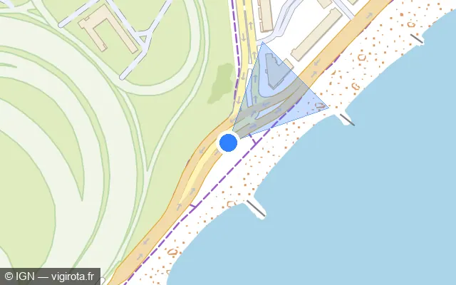 Vue plan de l'emplacement du radar de feu rouge à Cagnes-sur-Mer