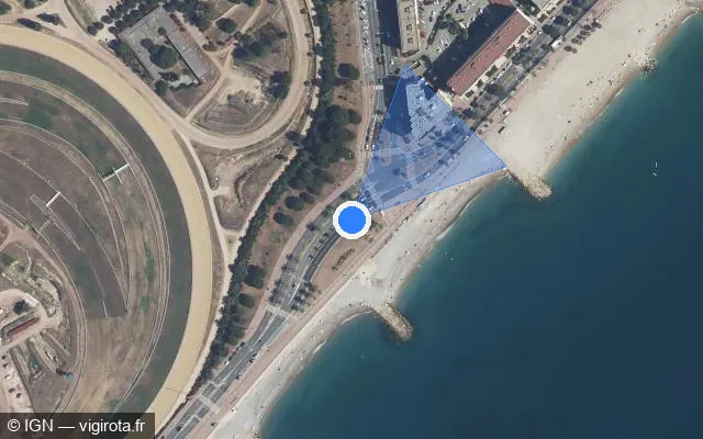 Vue satellite de l'emplacement du radar de feu rouge à Cagnes-sur-Mer