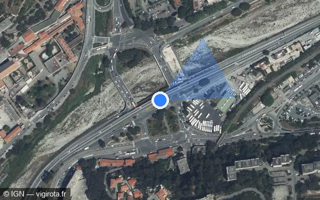 Vue satellite de l'emplacement du radar tourelle à Saint-André-de-la-Roche