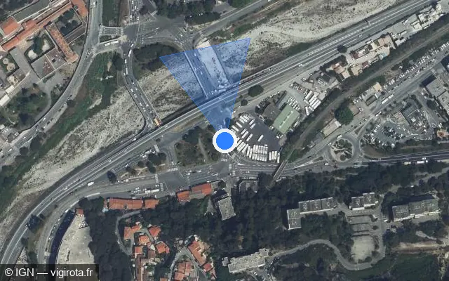 Vue satellite de l'emplacement du radar tourelle à Saint-André-de-la-Roche