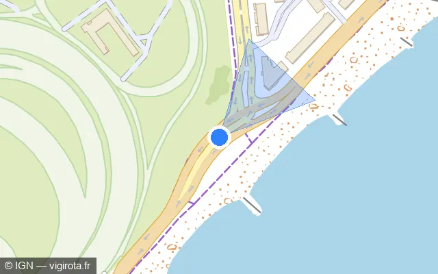 Vue plan de l'emplacement du radar tourelle à Cagnes-sur-Mer