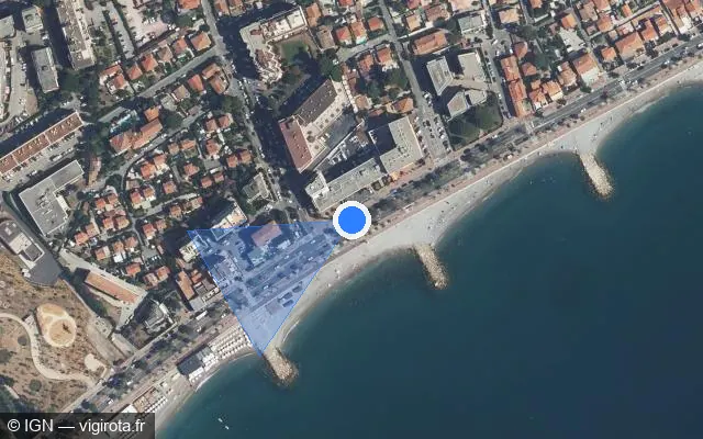 Vue satellite de l'emplacement du radar tourelle à Cagnes-sur-Mer